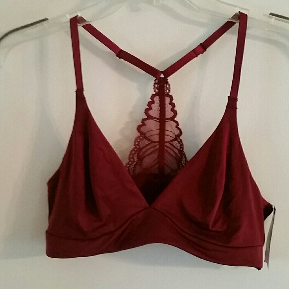 NWT Ambrielle Racer back bra burgundy color pic 3